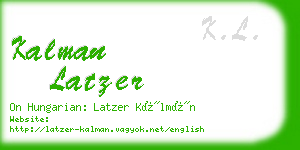 kalman latzer business card
